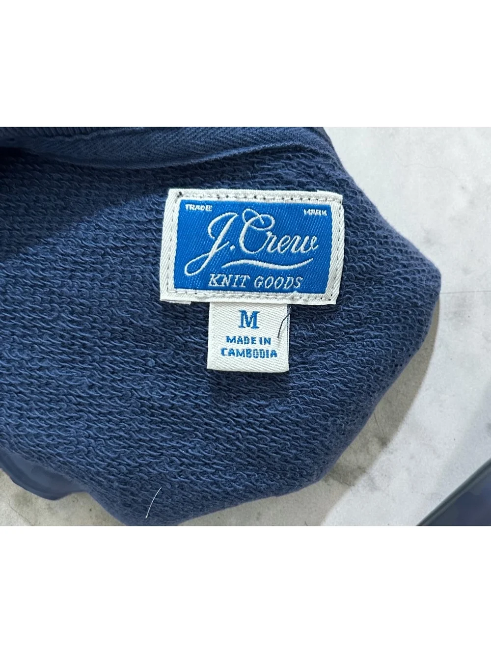 J.Crew Knit Goods Blue Pocket Sweatshirt - Size M